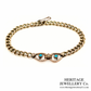 Antique Turquoise & Pearl Curb Bracelet (9ct Gold)