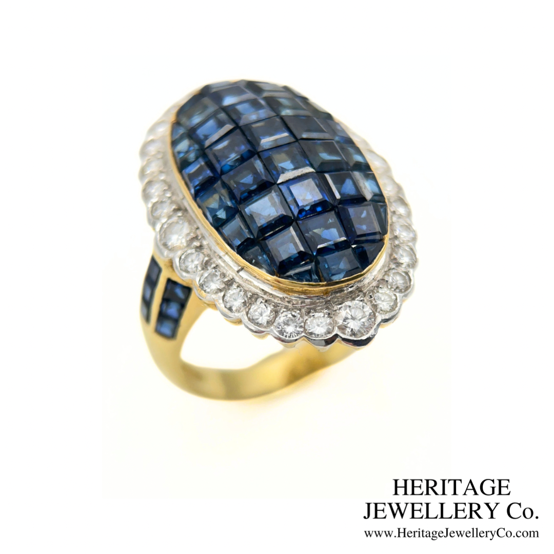Mystery-set Sapphire and Diamond Ring