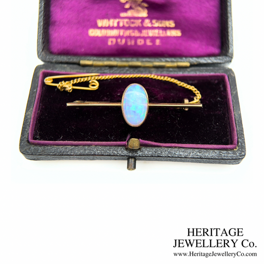 Antique Opal Bar Brooch (9ct Gold)