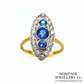 Sapphire and Diamond Navette Ring