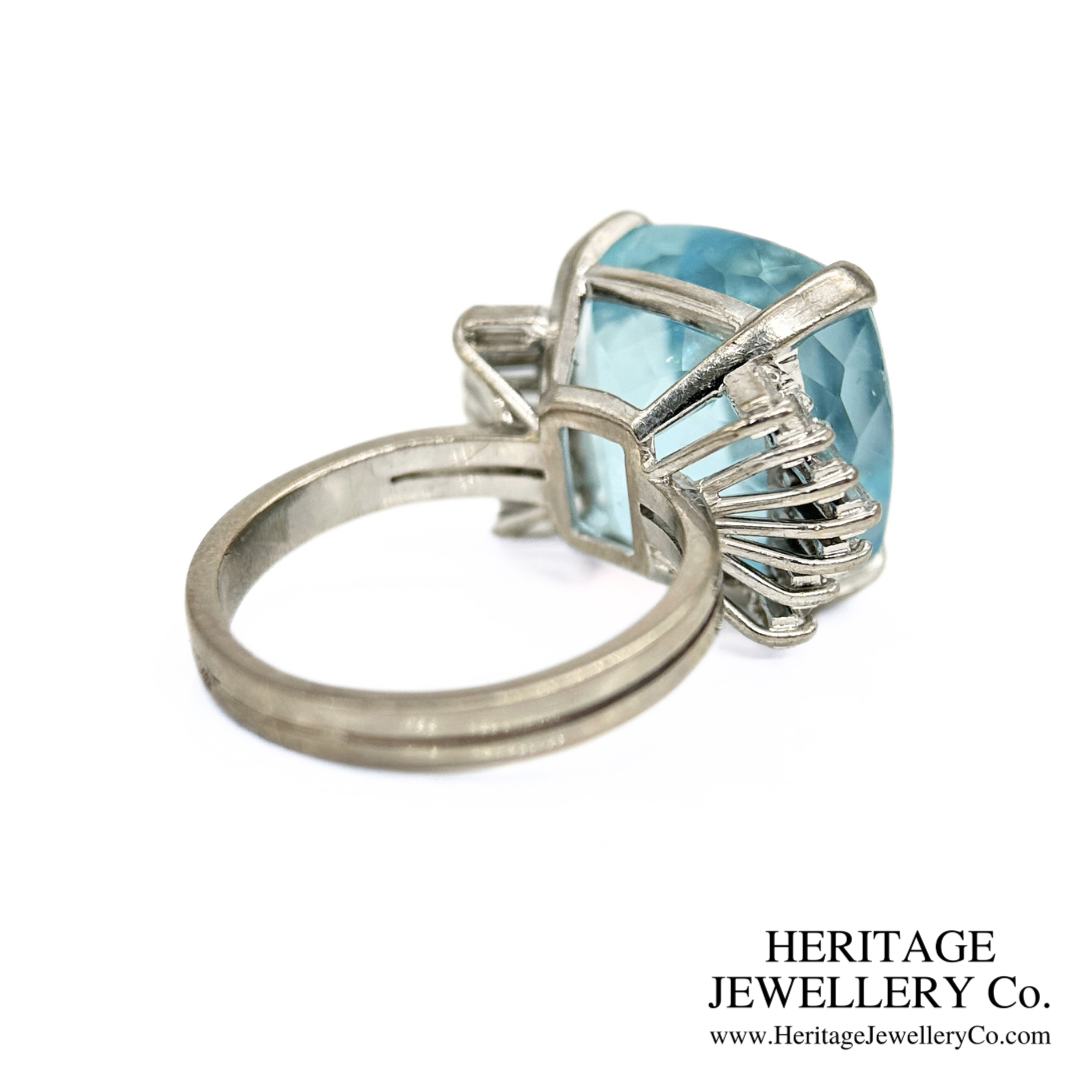 Fine Aquamarine & Diamond Cocktail Ring