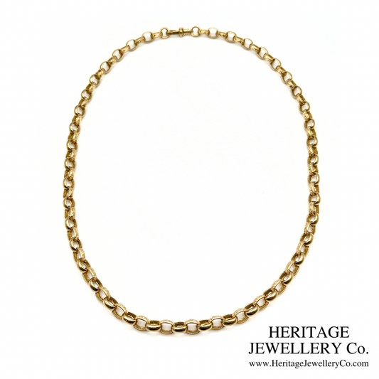 Antique Engraved Gold Link Chain
