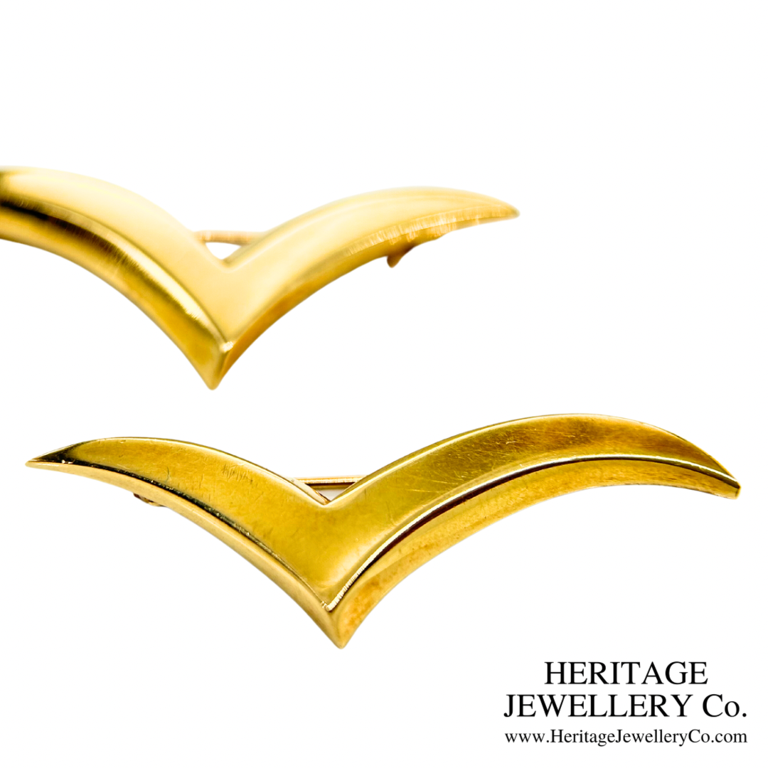 Seagull Brooches (Pair) in 18K Gold by Tiffany & Co.