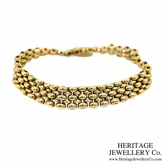 Vintage Gold Brick-Link Bracelet
