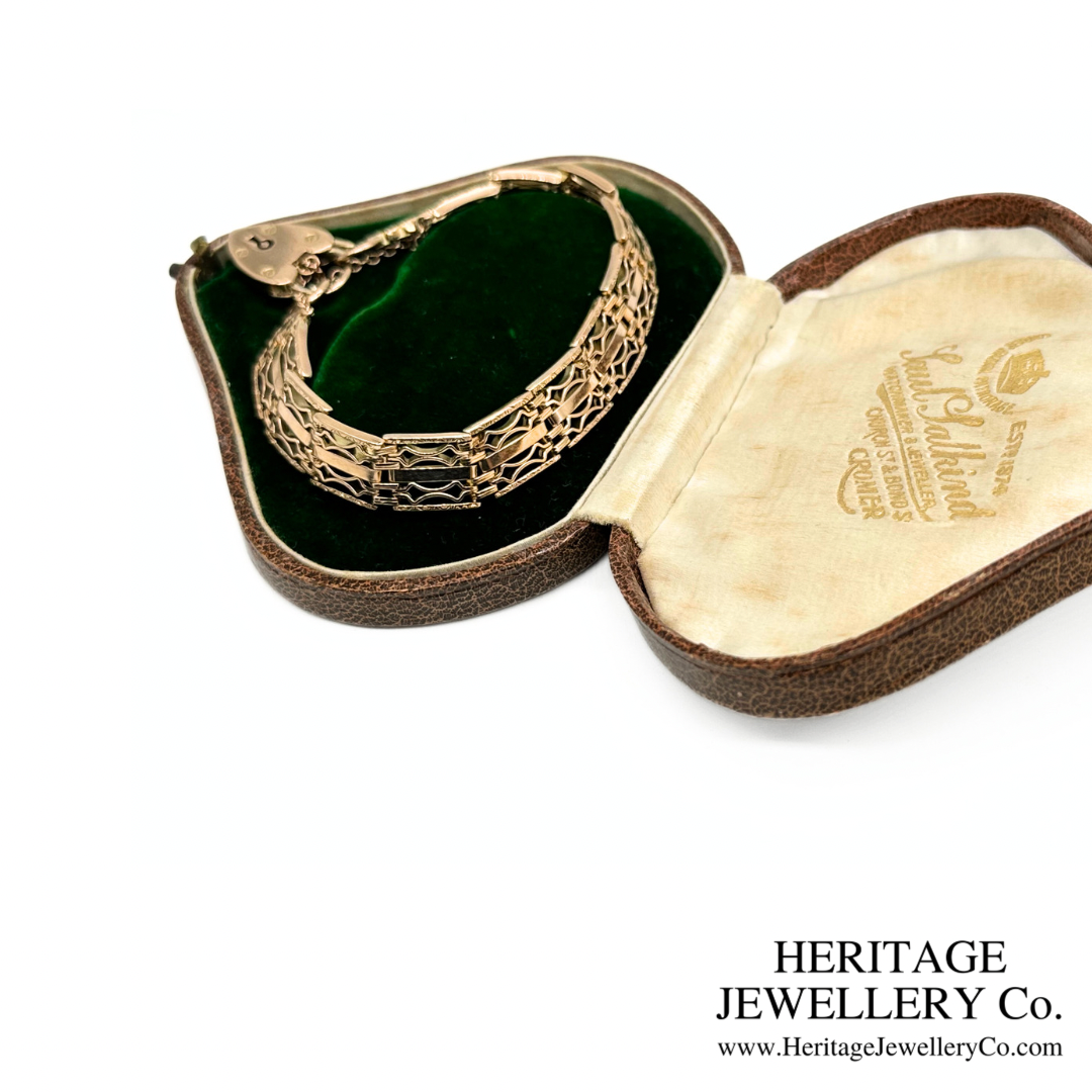 RESERVED - Vintage Rose Gold Gate Bracelet