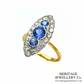 Sapphire and Diamond Navette Ring