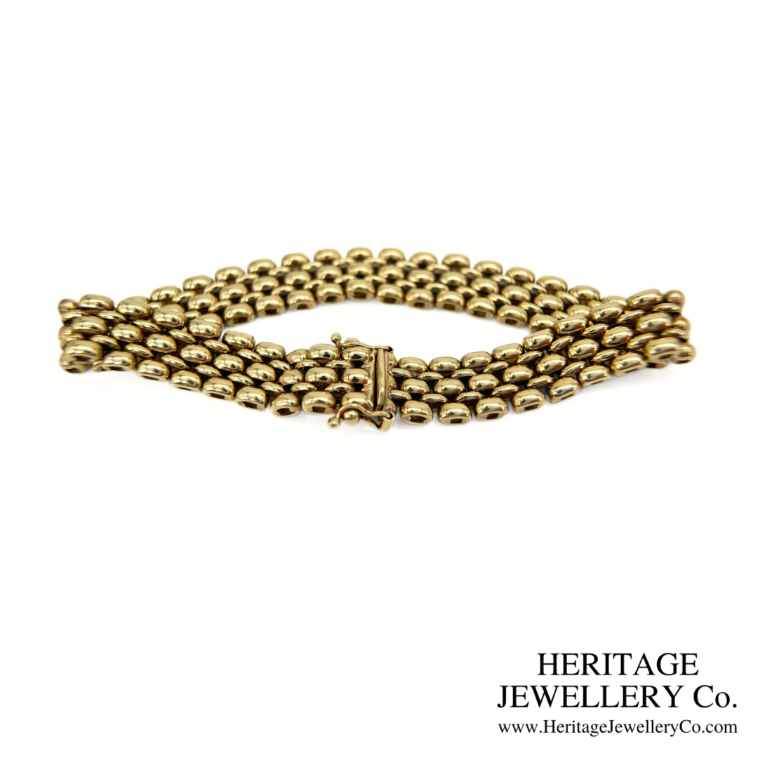 Vintage Gold Brick-Link Bracelet