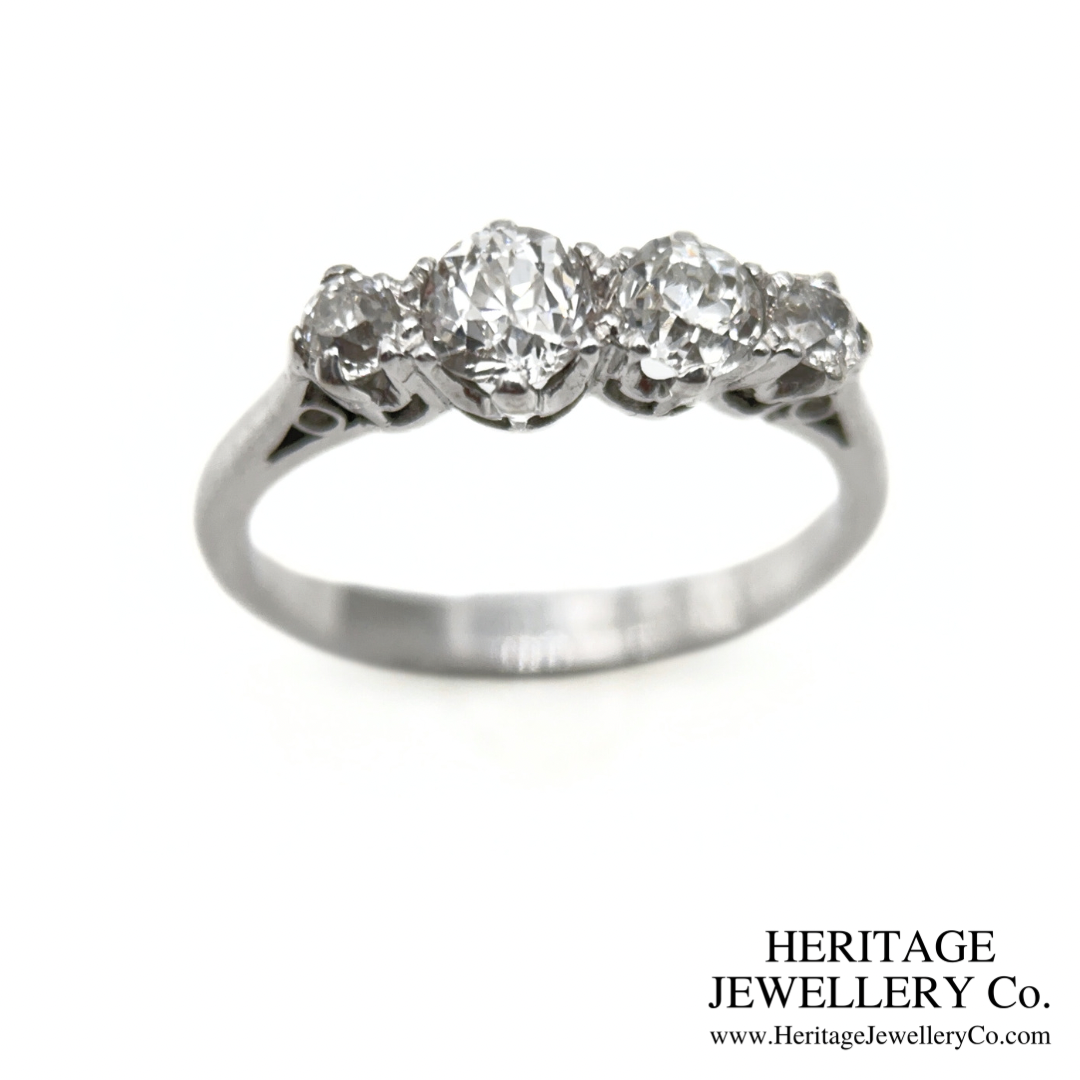 Platinum & Old Cut Diamond 4-Stone Ring