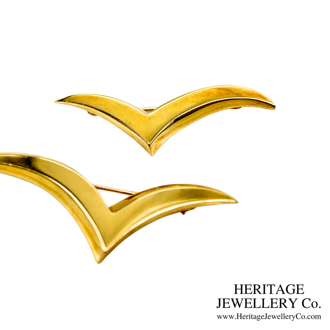 Seagull Brooches (Pair) in 18K Gold by Tiffany & Co.