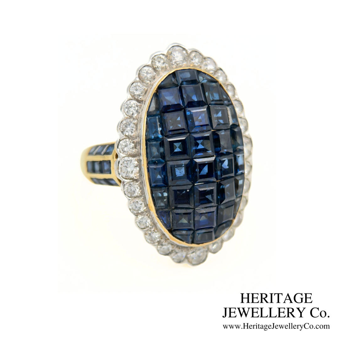 Mystery-set Sapphire and Diamond Ring