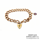 Antique Gold Curb Bracelet with Amethyst Heart Charm