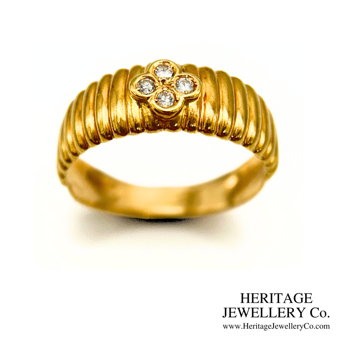 Vintage Gold and Diamond Fleurette Ring (18ct Gold)