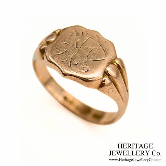 Antique Rose Gold Signet Ring