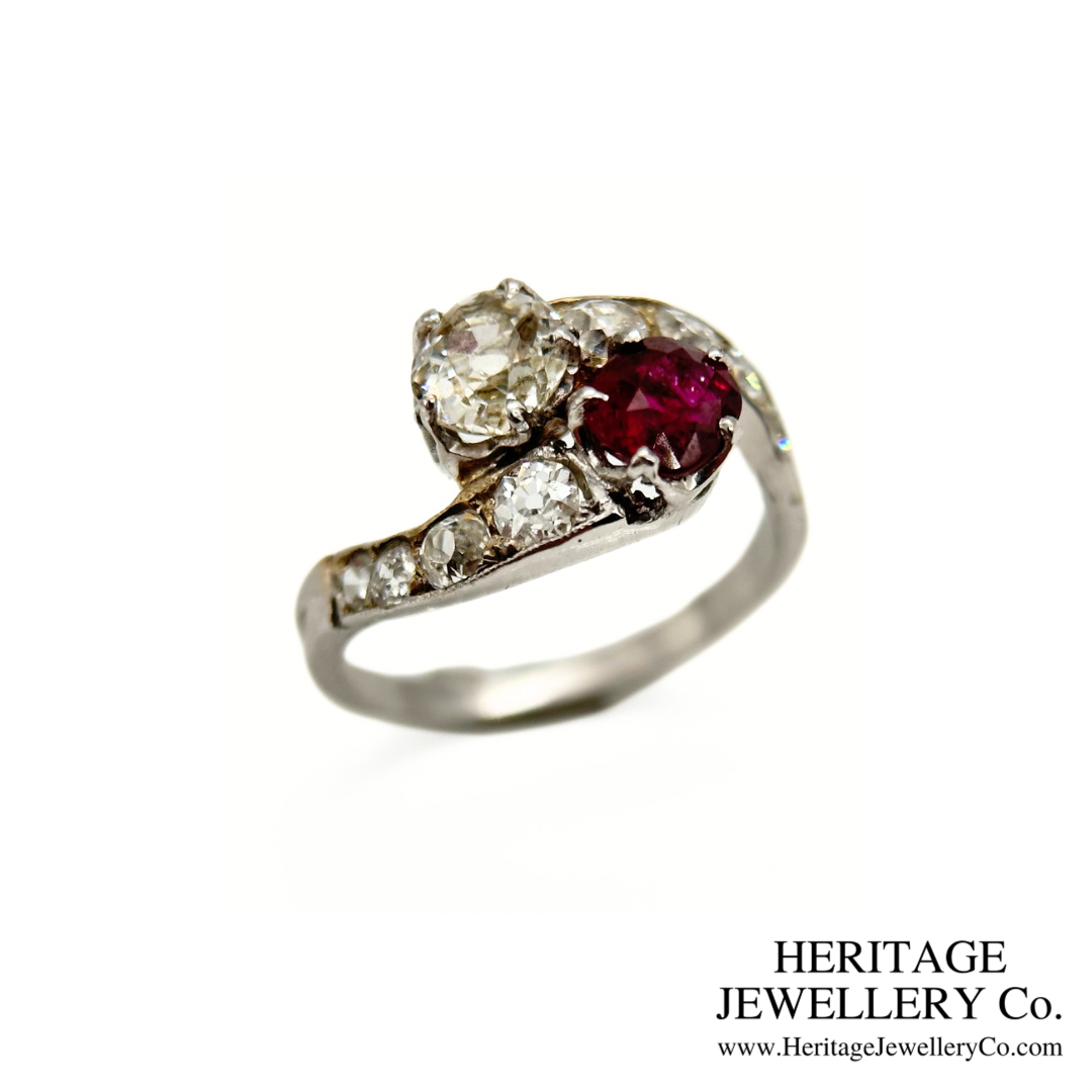 Antique Ruby and Diamond 'Toi et Moi' Ring