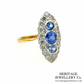 Sapphire and Diamond Navette Ring