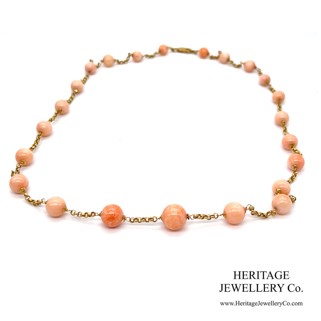 Vintage Coral and Gold Necklace (18ct gold)