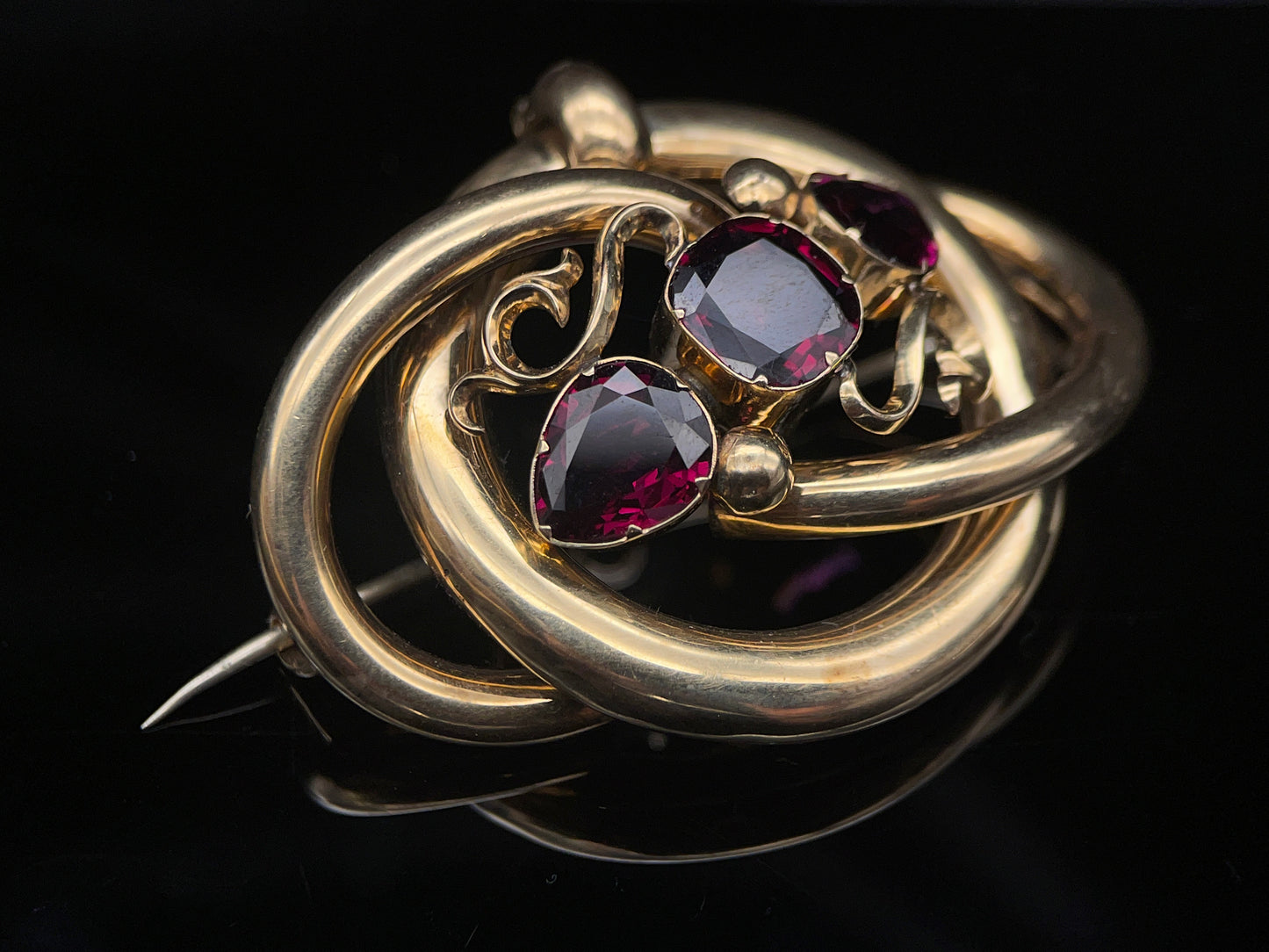 Antique Garnet & Gold Brooch Pendant (9ct gold)