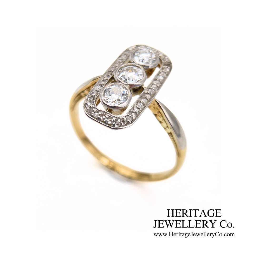 Art Deco 3-Stone Diamond Ring