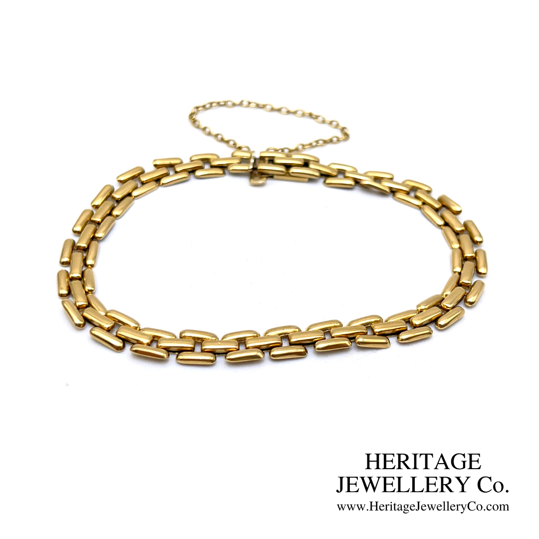 Vintage Brick-Link Gold Bracelet (18ct gold)