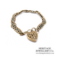 Vintage 2-Colour Bracelet with Heart Padlock