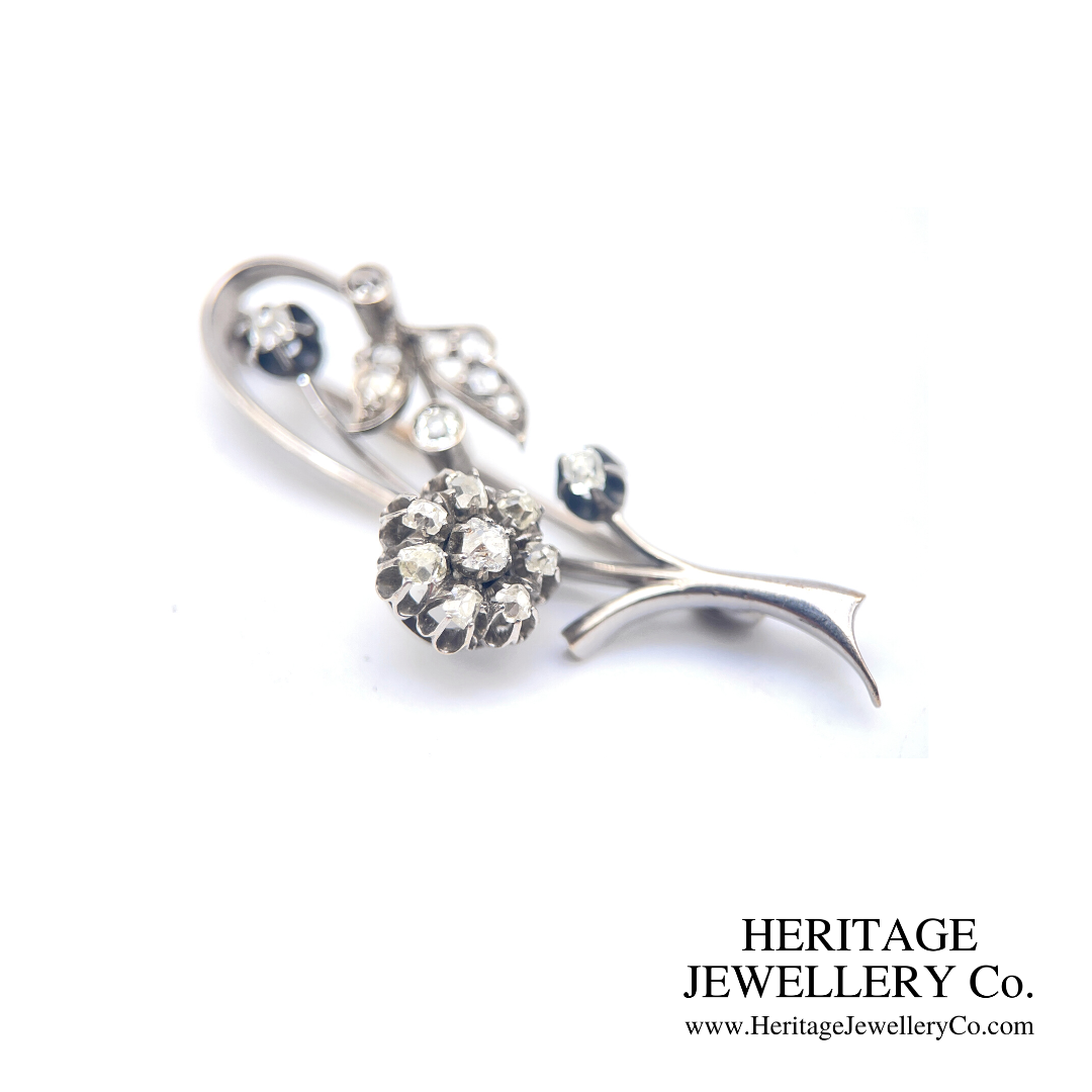 Art Deco Diamond Flower Brooch