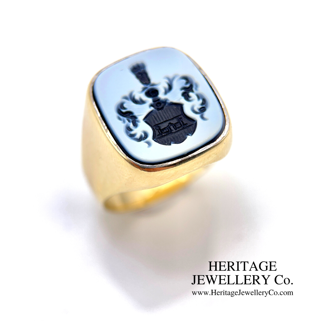 Antique Agate Intaglio Seal Ring