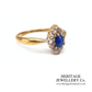 Antique Sapphire & Diamond Navette Ring