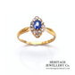 Antique Sapphire & Diamond Navette Ring