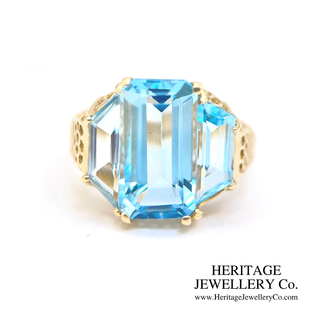 Vintage Aquamarine Dress Ring (14ct gold)