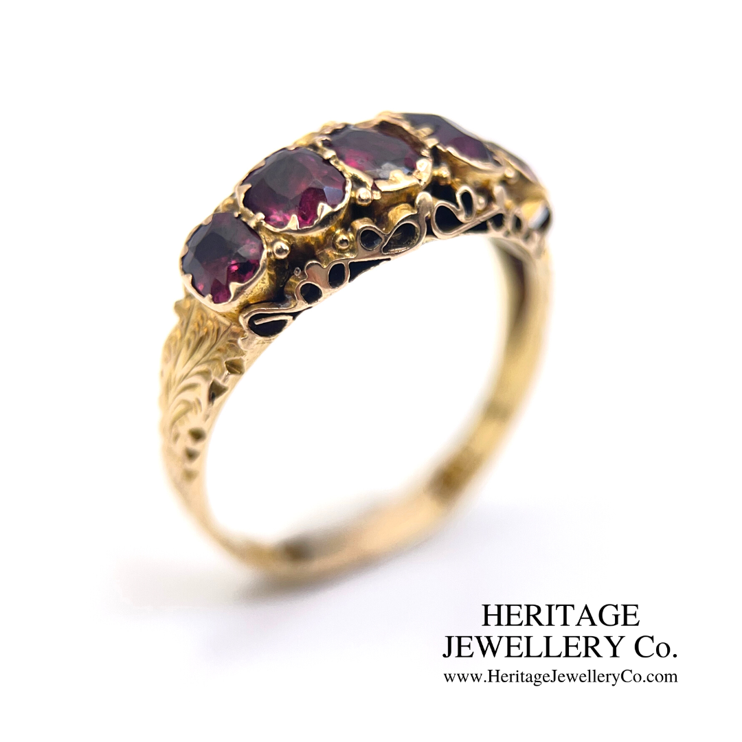 Victorian Garnet 5-Stone Ring