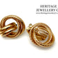 Large Vintage Gold Earrings with Rope Texture