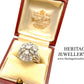 French Platinum & Diamond Retro Ring