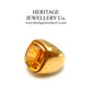 Emerald Cut Citrine Signet Ring