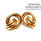 Large Vintage Gold Earrings with Rope Texture