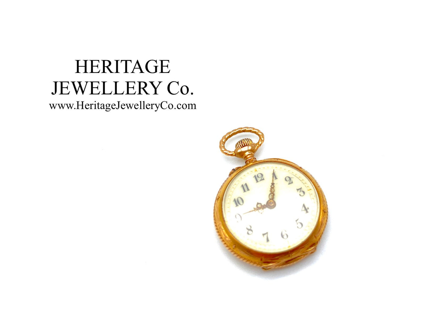 Jaeger LeCoultre Gold Pocket Watch with Diamond-Set Case