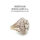 French Platinum & Diamond Retro Ring