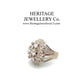 French Platinum & Diamond Retro Ring