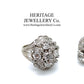 French Platinum & Diamond Retro Ring