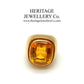 Emerald Cut Citrine Signet Ring