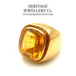 Emerald Cut Citrine Signet Ring