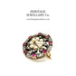 Antique Russian Gold, Diamond, Ruby and Pearl Brooch