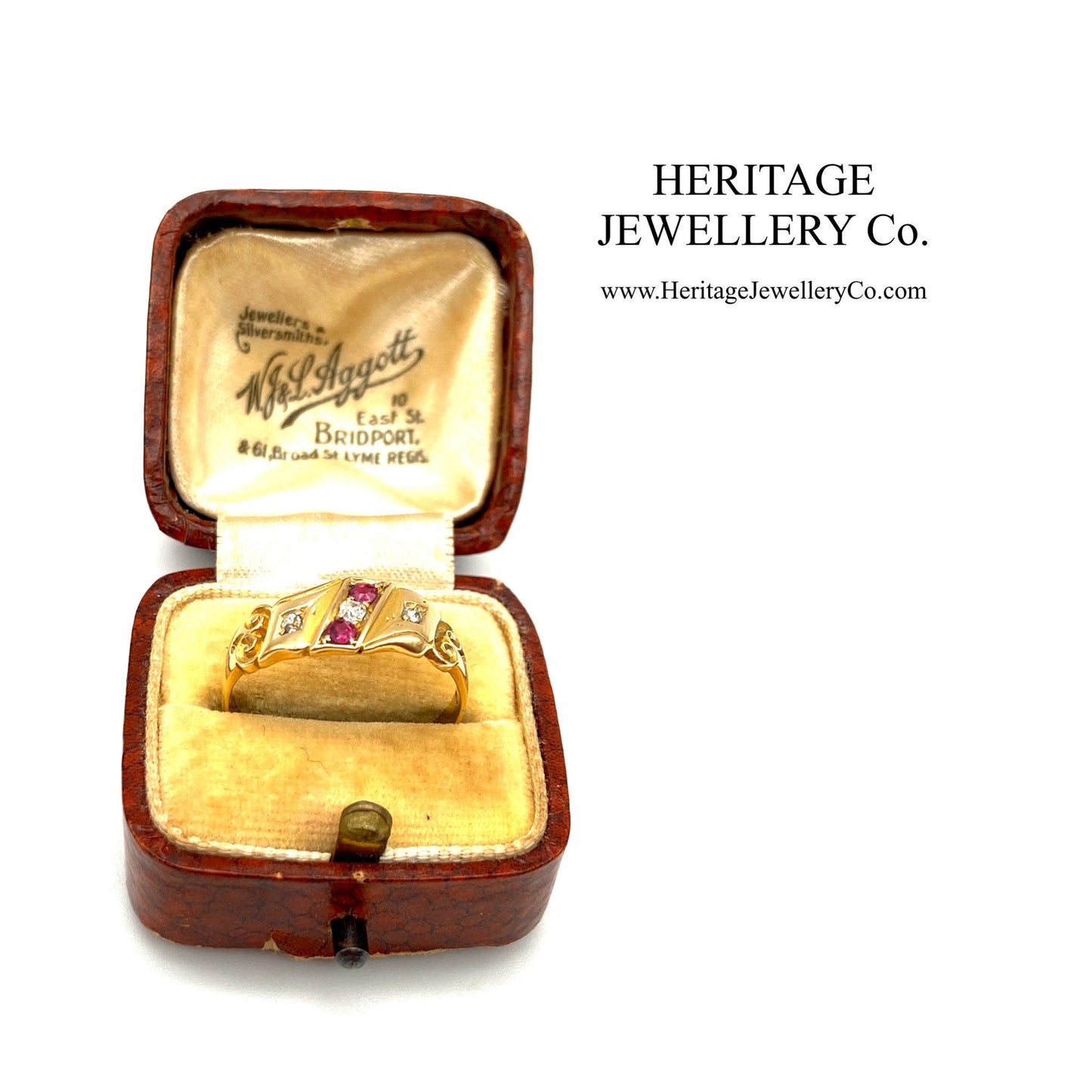 Antique Gold, Ruby & Diamond Gypsy Ring (c. 1890s)