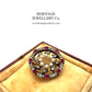Antique Russian Gold, Diamond, Ruby and Pearl Brooch