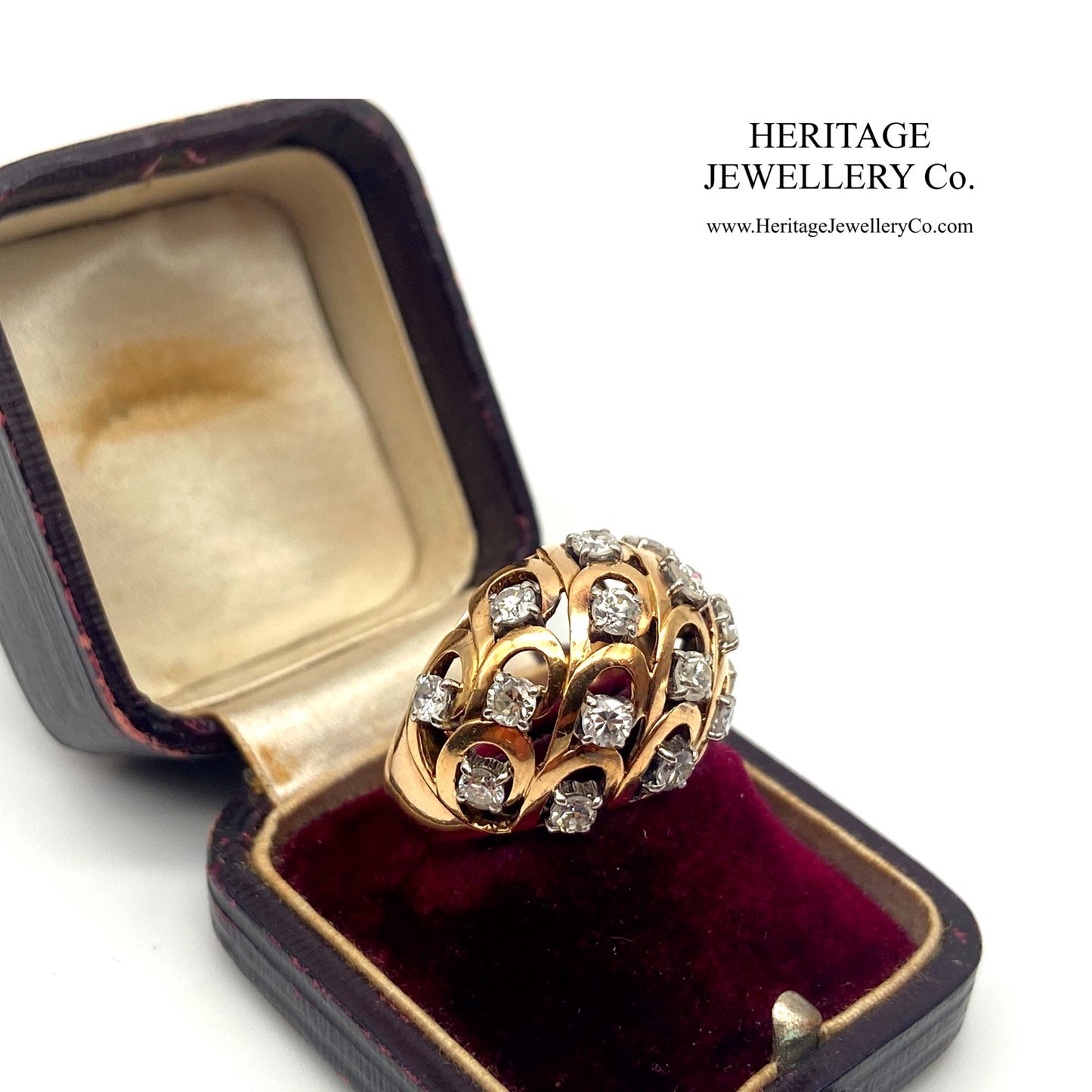Gold & French Diamond Bombe Ring