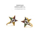 Vintage Masonic Gold and Enamel Earrings (Order of the Eastern Star)