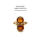 Antique French Citrine and Pearl Ring