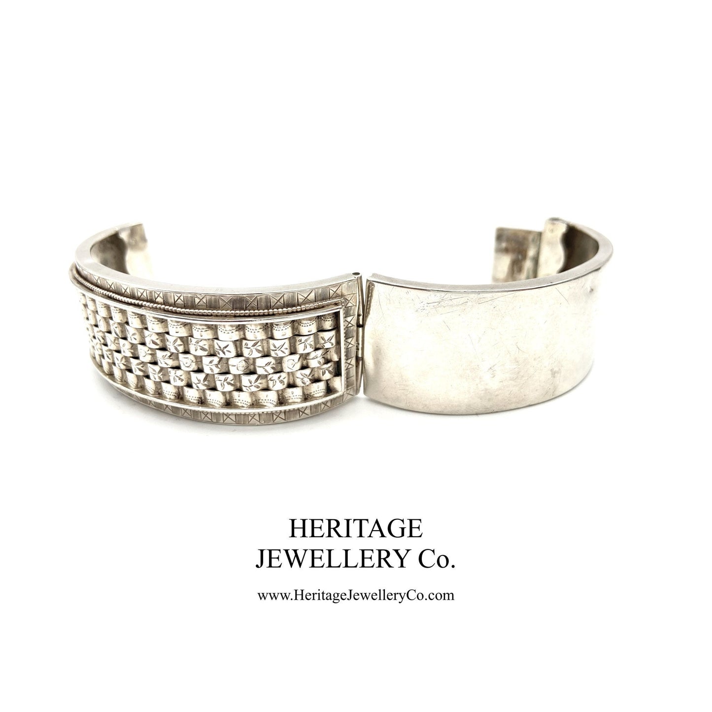 Antique Victorian Silver Bangle Bracelet (c. 1883)
