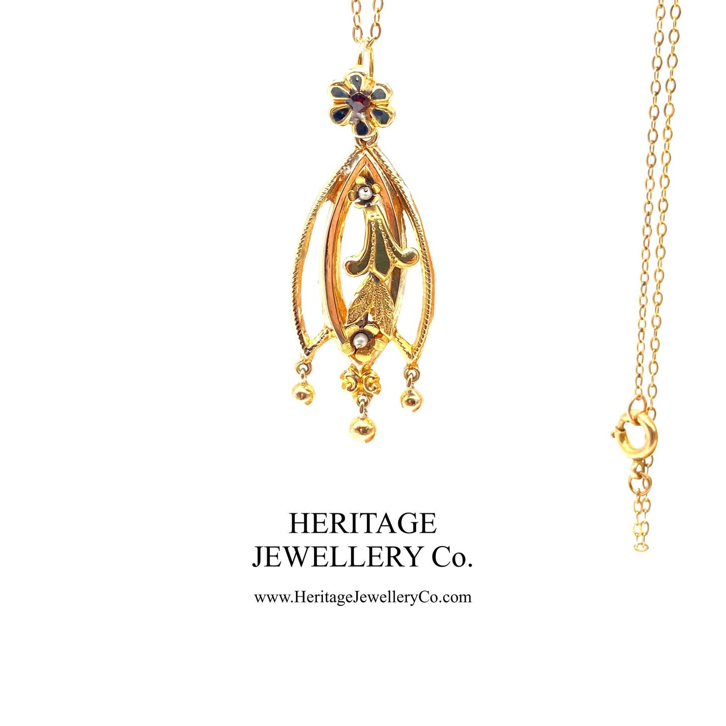 Antique Pearl & Garnet Pendant