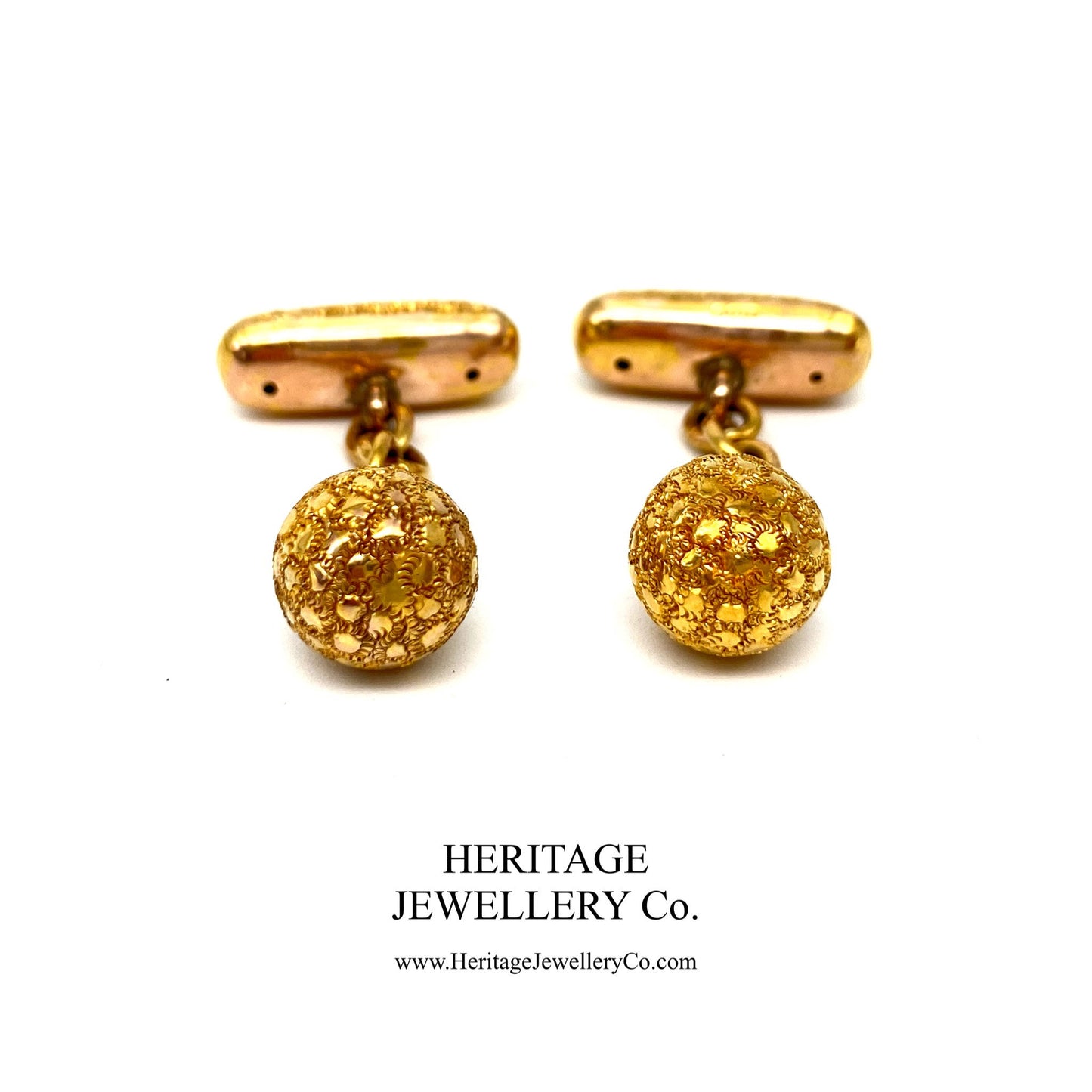 Rare Victorian Gold Cufflinks with Antique Box (9ct gold)