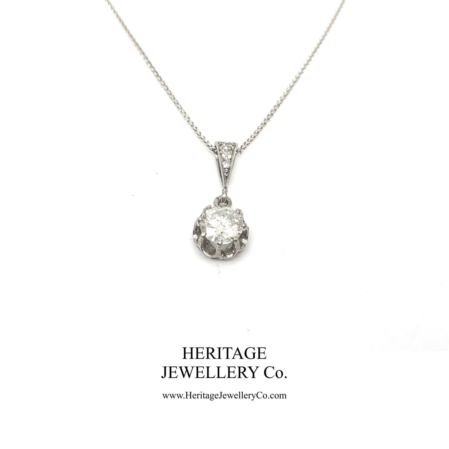 Antique Diamond Pendant and Chain